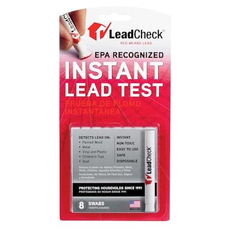 3M LeadCheck Instant Lead Test Swabs, Disposable, PK 8 LC-8S10C